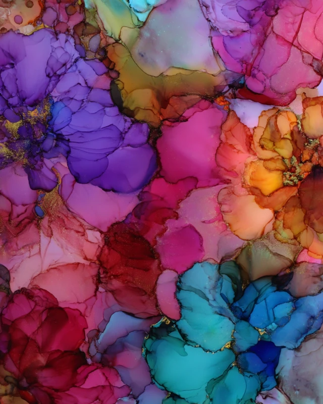 Alcohol Ink Art Colorful Abstract Painting