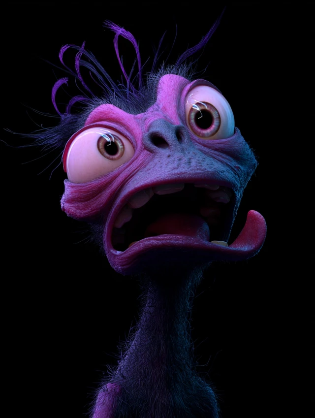 Exaggerated Pixar Character 3D Render
