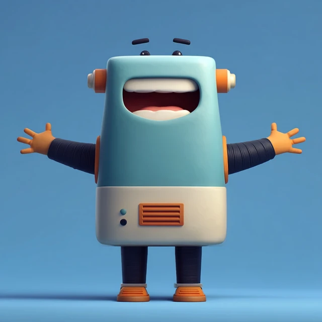 Cute 3D Cartoon Robot Character