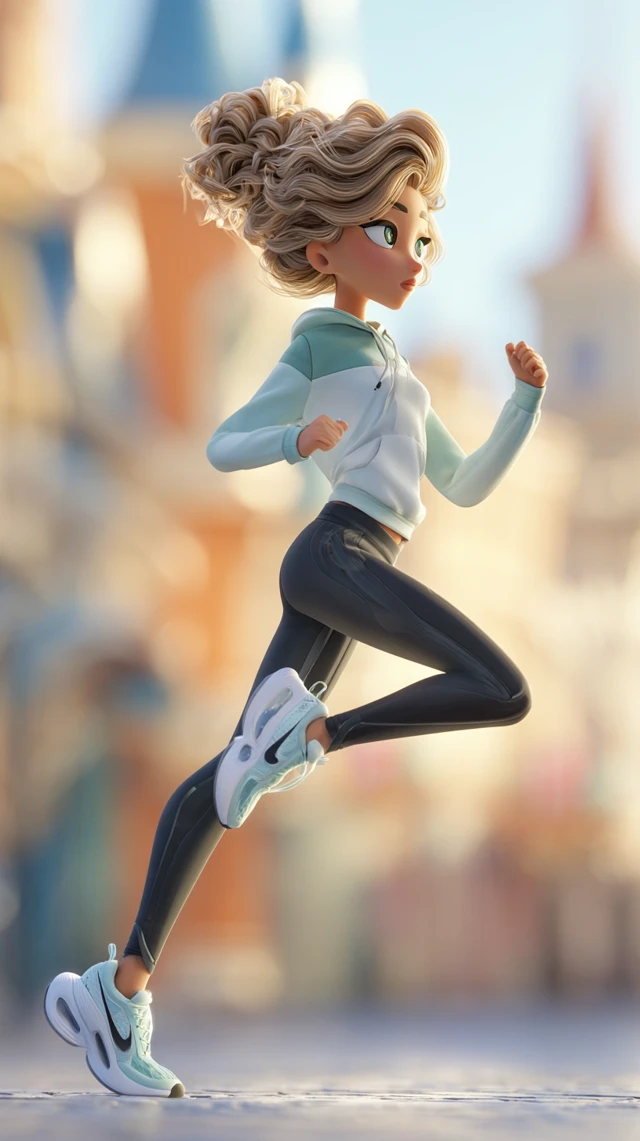 Disney Style Runner in Futuristic Nike Sportswear