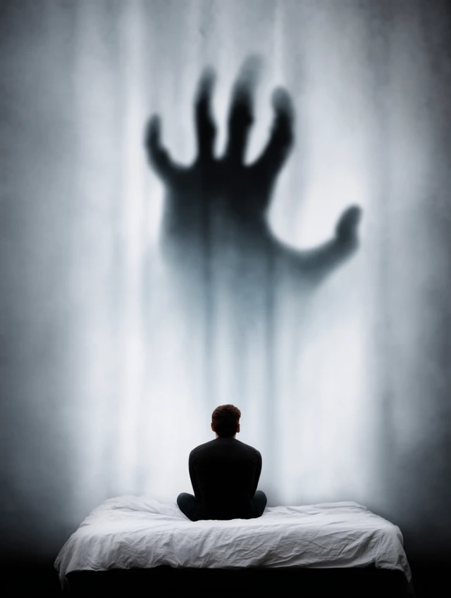 Anxiety Concept Image Man Shadow Hand