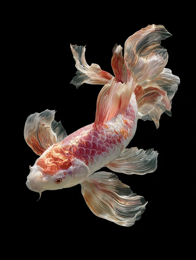 Realistic Butterfly Koi Fish Beautiful Fins