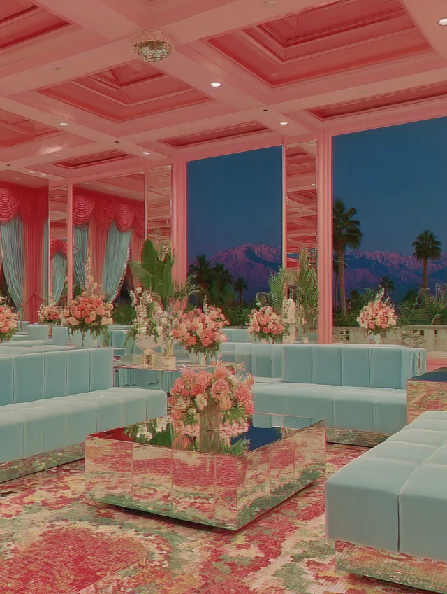 Retro Event Hall Dreamlike Arizona Night Vaporwave