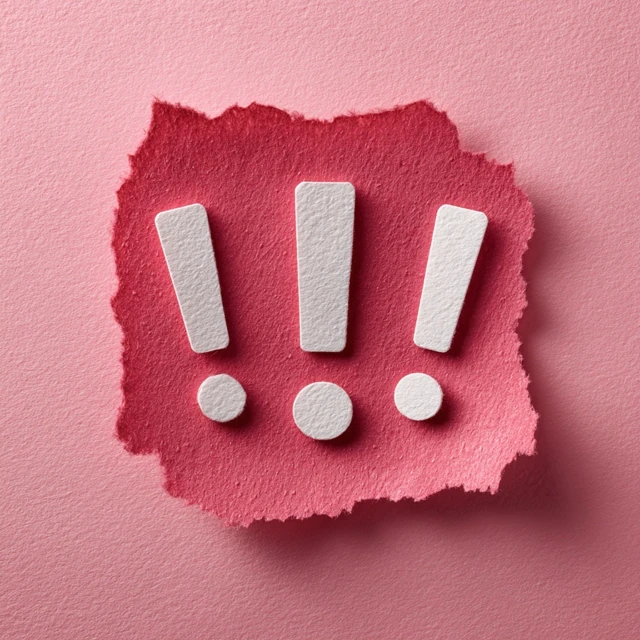 Pink Paper with Exclamation Marks