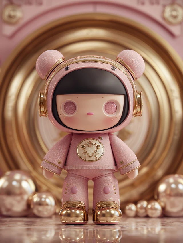 Molly Inspired Blind Box Design Pink and Gold