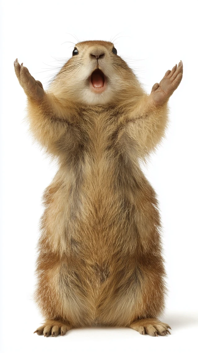 Cute Marmot Portrait White Background Photography