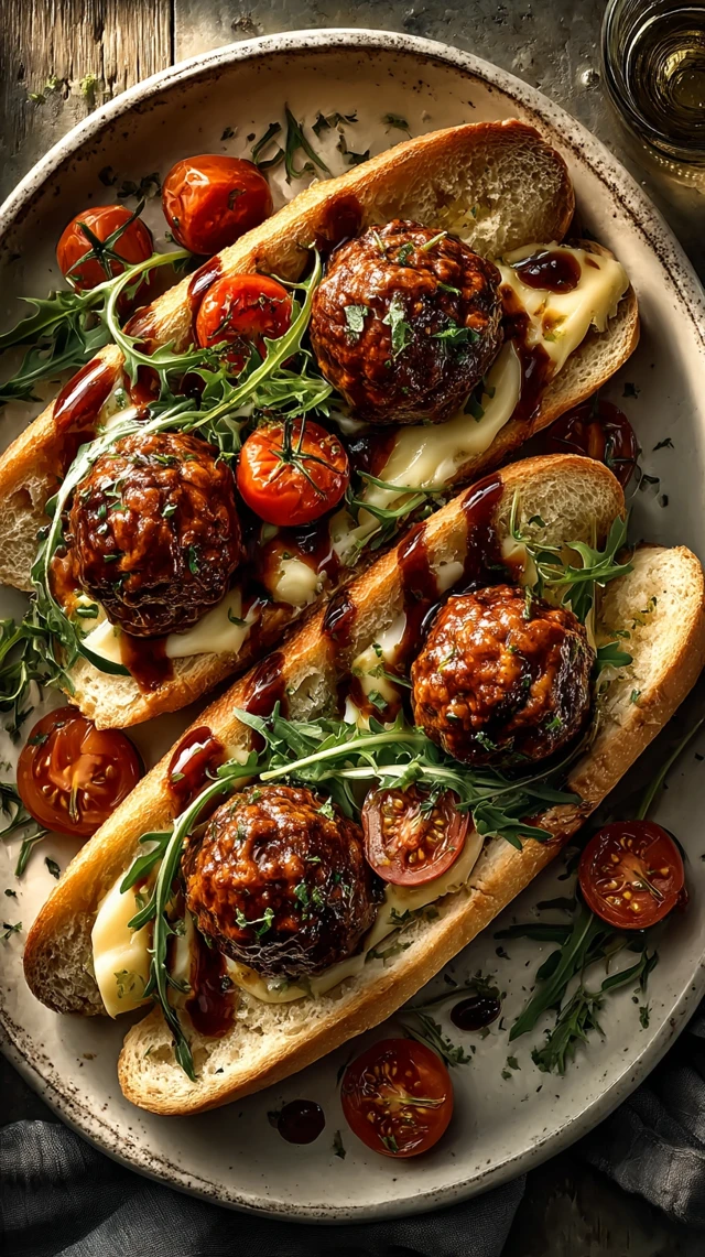 Delicious Meatball Sandwiches Food Photography