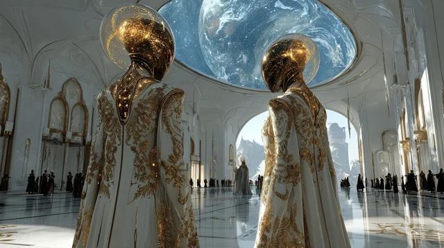 Futuristic Alien Royalty in Baroque Style