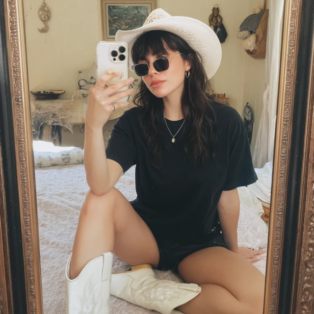 Cowgirl Selfie: Streetwear and High Fashion Style