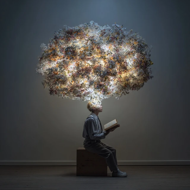 Knowledge and Creativity Boy with Light Bulbs Photo