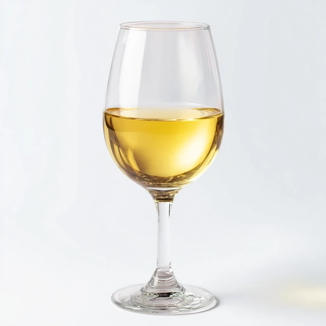 Glass of Sauvignon Blanc Wine on White Background
