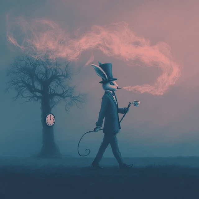 Alice in Wonderland White Rabbit Art Illustration