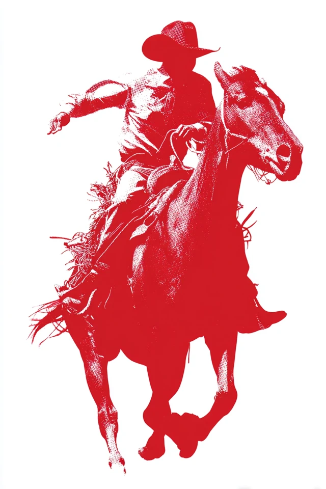 Cowboy at Rodeo Pop Art Print