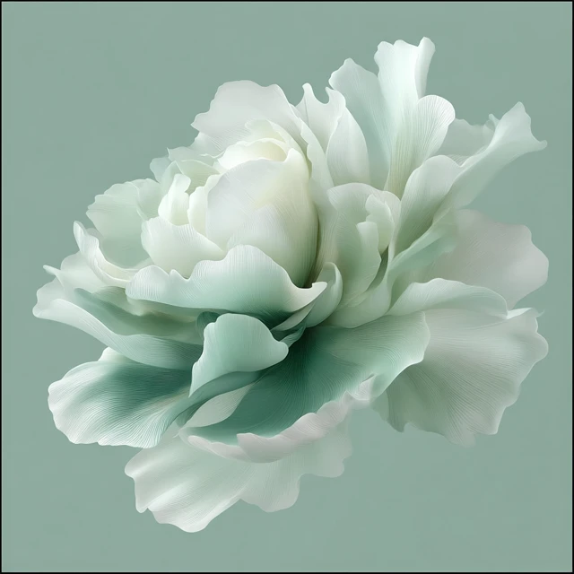 Hunter Green Flower Close Up Art
