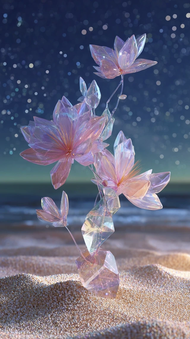 3D Pastel Stones and Flower Balance Art