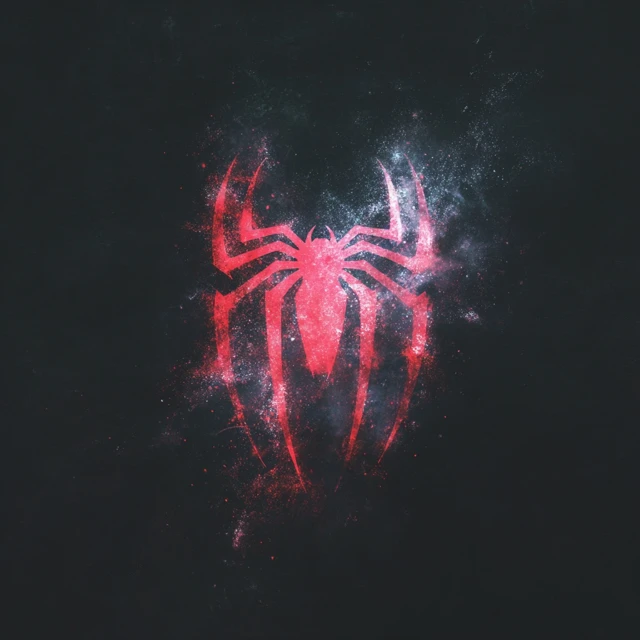 SpiderMan Logo 3D Illustration Red and Black