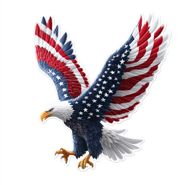 American Bald Eagle Flag Design Vector Illustration