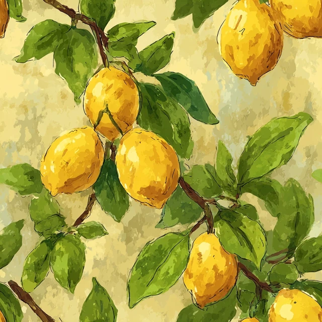 Lemon Pattern Illustration Art Design Fresh and Citrus