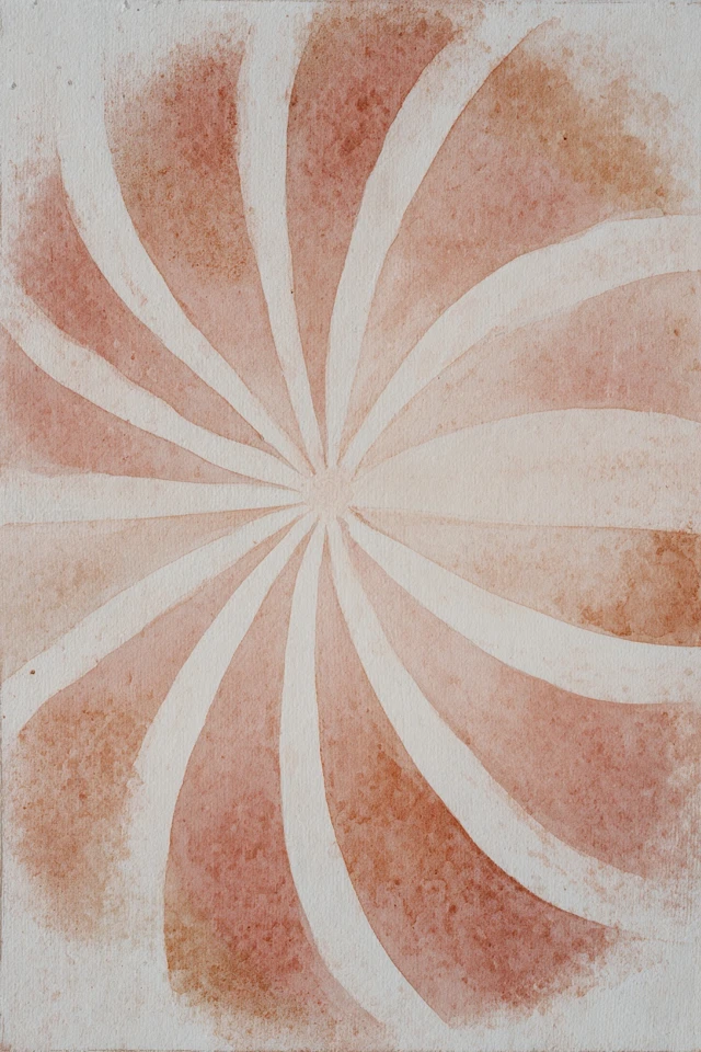 Boho Art Minimalist Sunburst Design Beige Rose