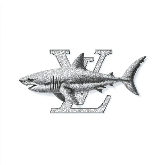 Shark Meets Louis Vuitton Wall Art