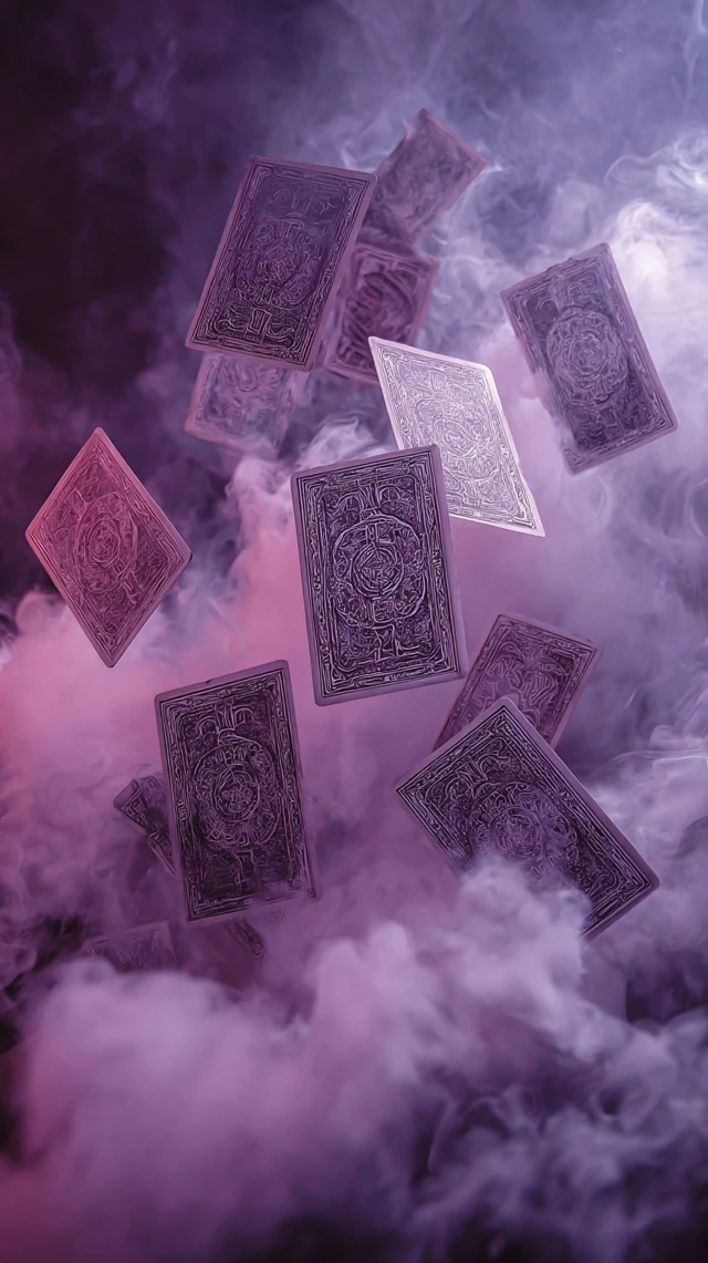 Mystical Tarot Cards in Slow Motion