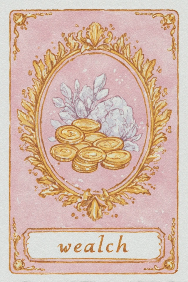 Tarot Card Illustration Wealth and Gold Coins