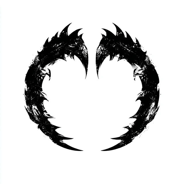 Dark Fantasy Icon Abstract Fangs Chaos Symbol