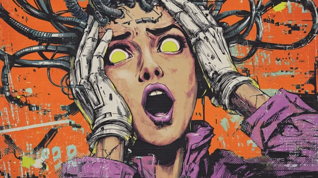 Android Medusa Surreal Pop Art Portrait