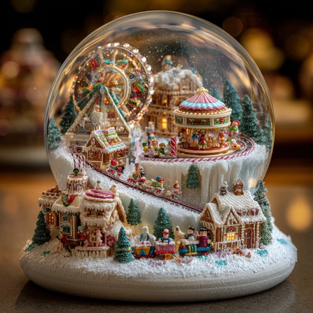 Miniature Christmas Snow Globe Wonderland