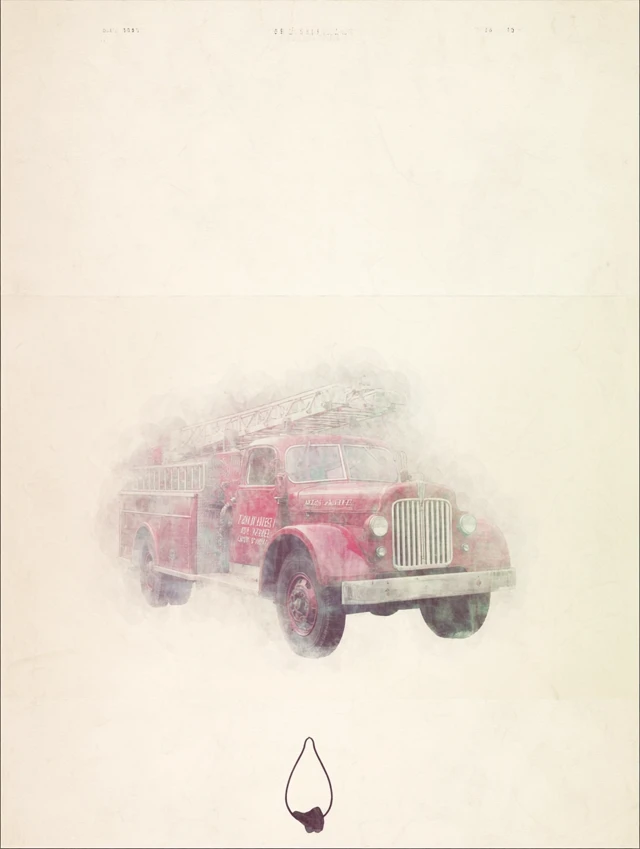 Retro Fire Truck Poster Art