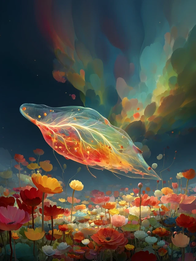 Glowing Organism in a Fantastical Realm