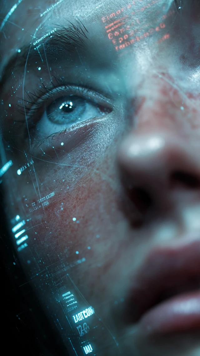 Emotion Analysis Futuristic Tech Face