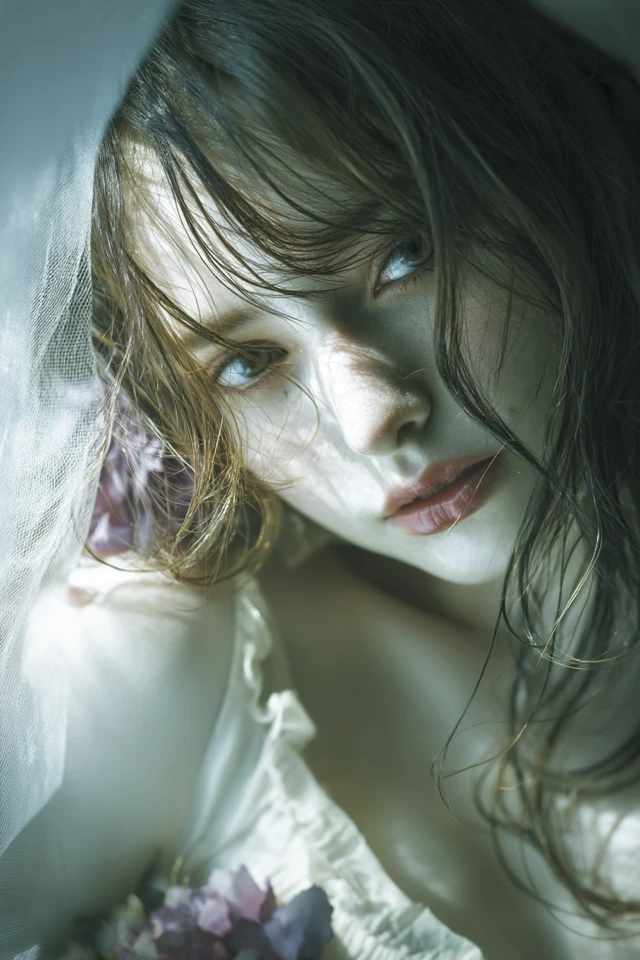 Mysterious Woman Portrait Pale Light