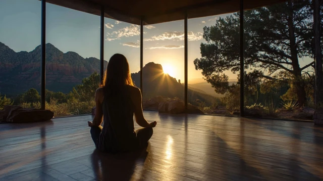 Sedona Meditation Silhouette at Sunset
