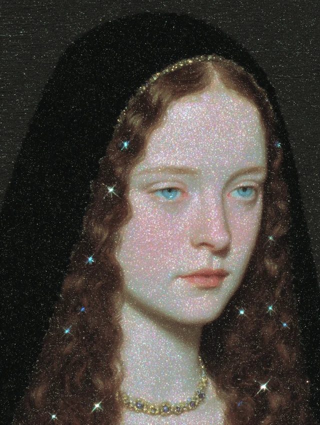 Baroque Aristocratic Woman with Veil and Stars