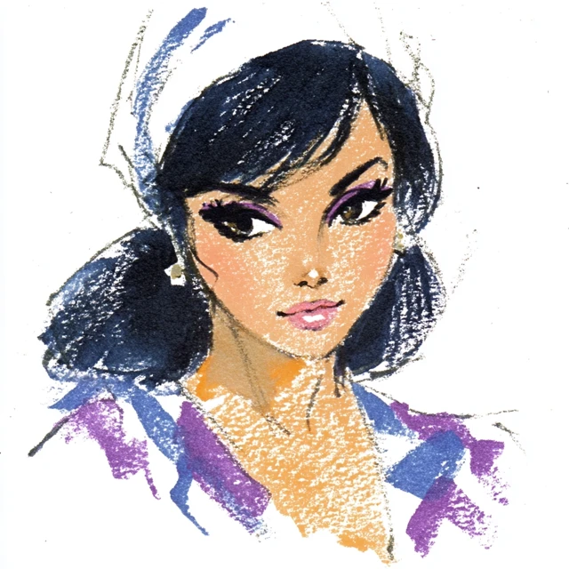 Don Bluth Inspired Mod Woman Illustration