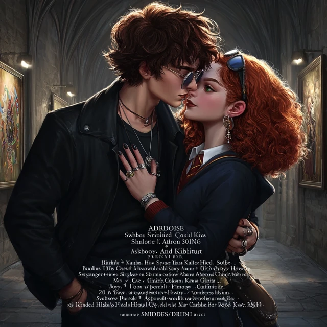Young Wizard Kissing in Hogwarts Corridor