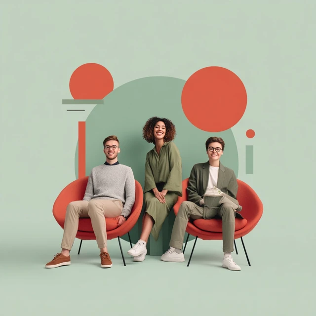 Happy Office Team Smiling Warm Tones