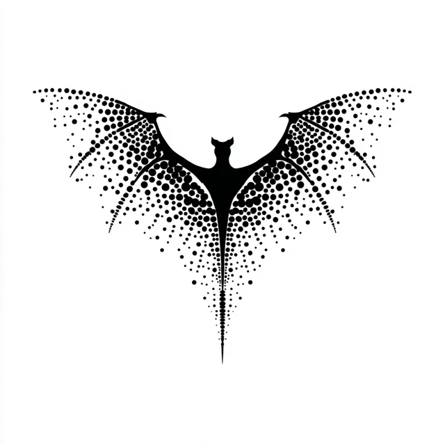 Bat Wing Pattern Stencil Style Art