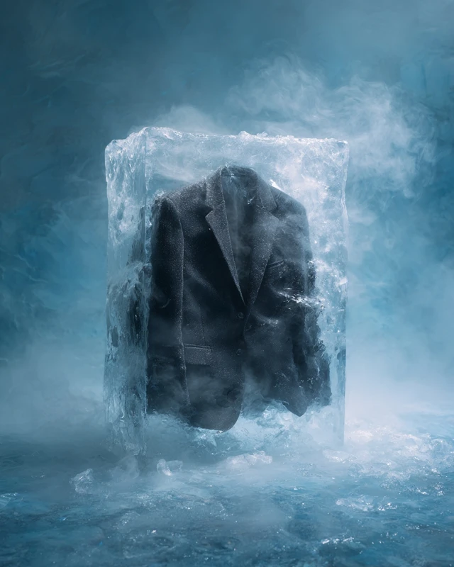 Frozen Blazer Surreal Icy Scene Fabric Texture
