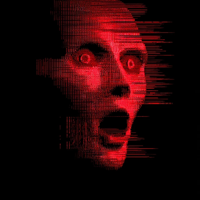 Horror Art Monstrous Face Red Scarlet