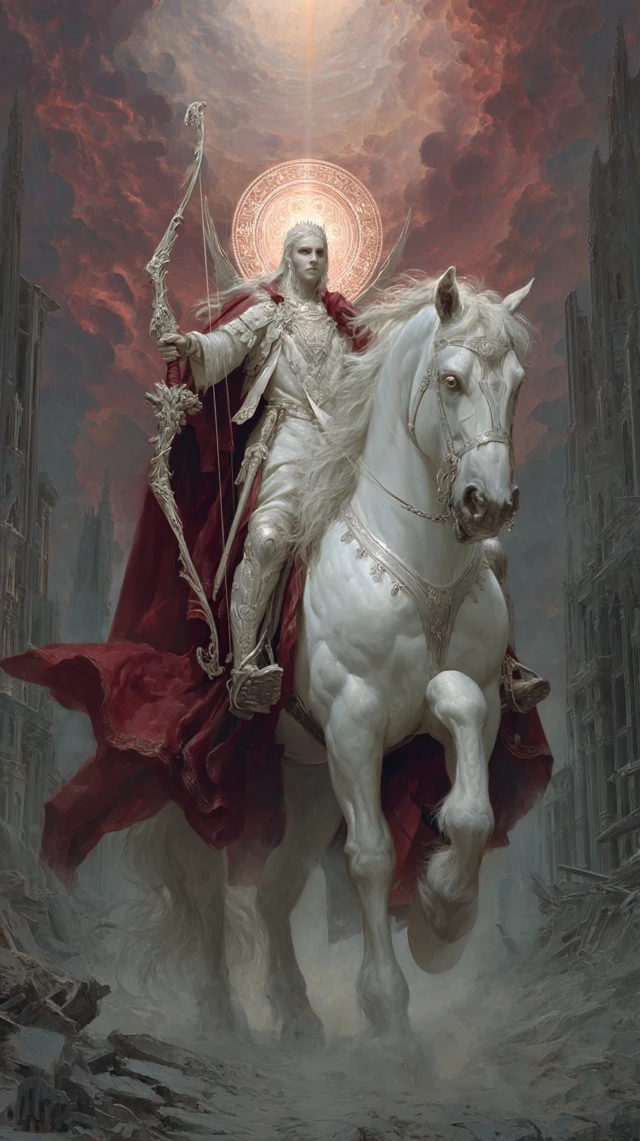 Apocalyptic Rider on White Horse Fantasy Art