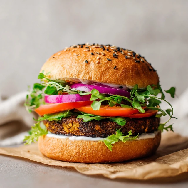 Homemade Veggie Burger Delicious and Fresh