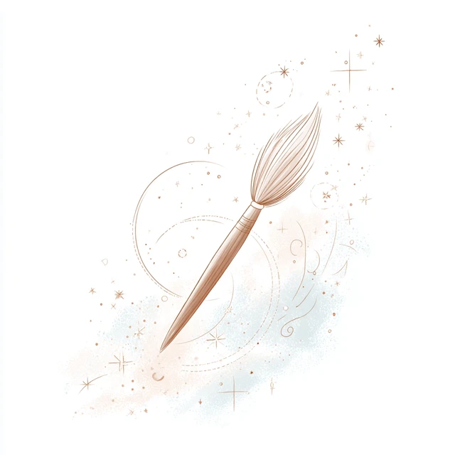 Dreamy Paintbrush Illustration with Sparkles