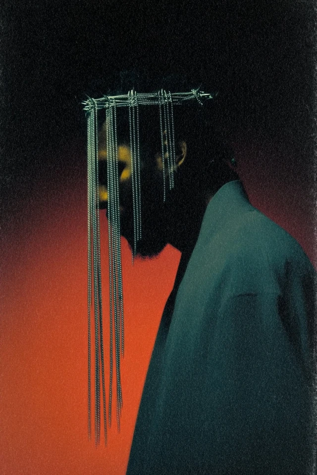 Black Man Profile in Shadow with Crown Illustration