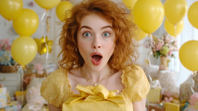 Birthday Surprise Ginger Woman Balloons Gift