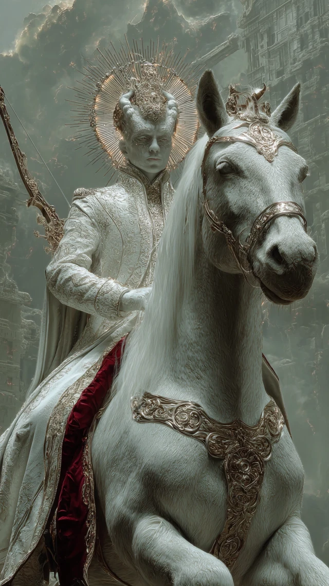Apocalyptic Rider on White Horse Fantasy Art