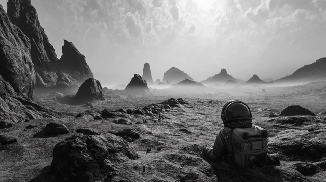 Eerie Lunar Landscape Horror SciFi