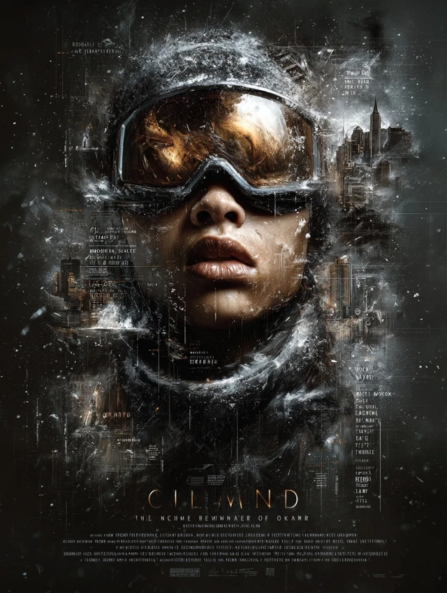 The Climb of the Best Skier Machine Noir Movie Poster