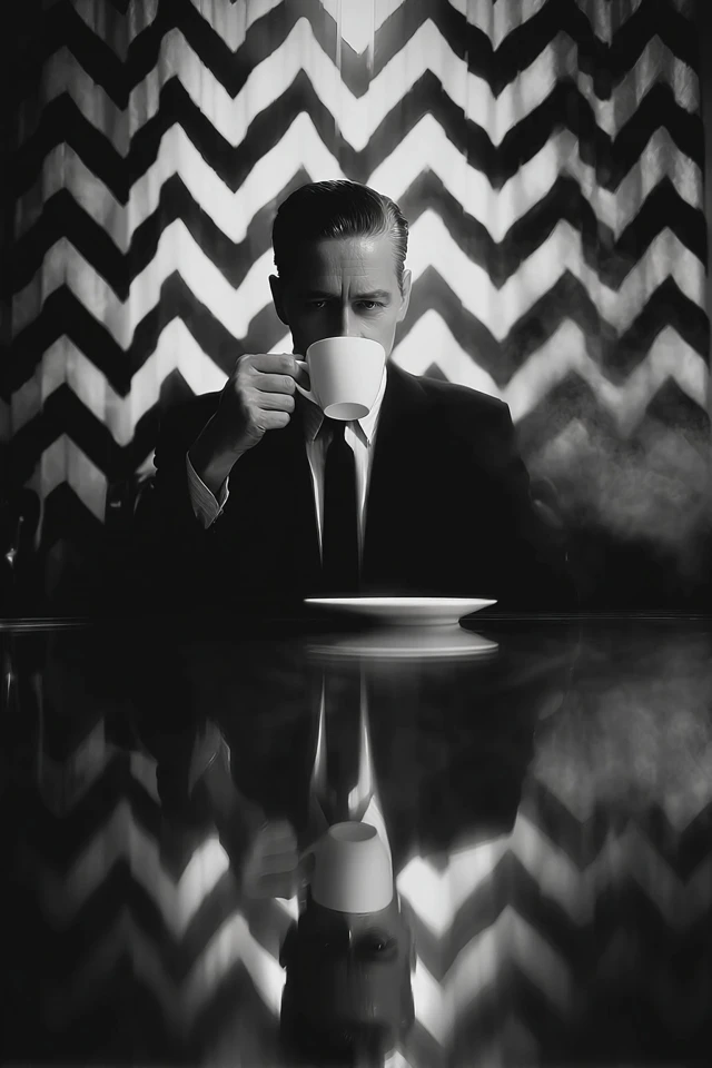 Twin Peaks Art Agent Cooper Coffee and The Black Lodge